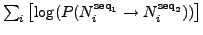 $\sum_i \left[ \log (P(N^{\mathrm{seq}_1}_i
\rightarrow N^{\mathrm{seq}_2}_i)) \right]$